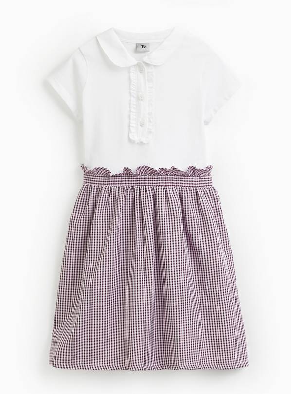Purple Gingham Twofer Dress 8 years